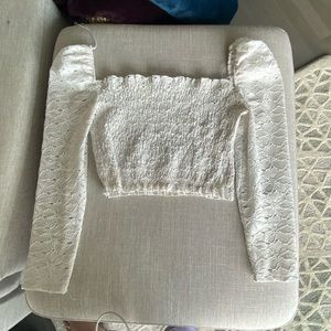 Topshop smocked lace top